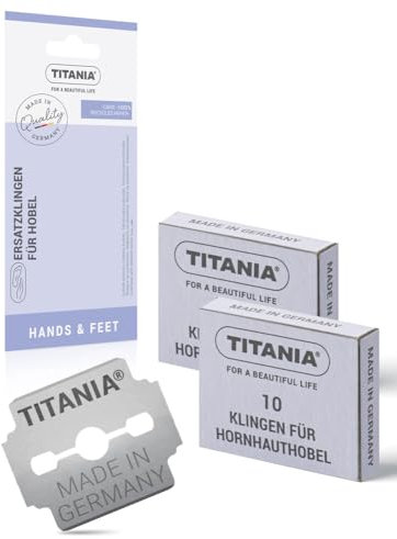 TITANIA Ersatzklingen für Hornhauthobel (20 St.) • Professionelle Klingen für Hornhauthobel • Qualitäts-Klingen