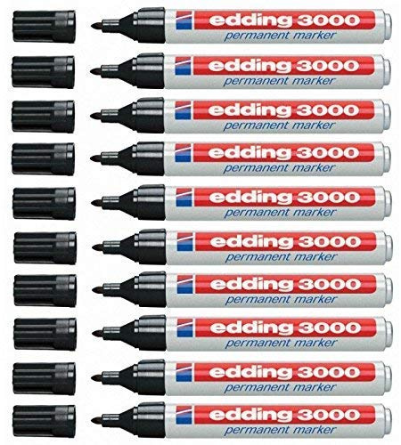 Permanentmarker edding schwarz, 1,5-3 mm, nachfüllbar, 10er-Pack 4-3000001_10