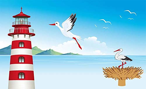 U24 Fahne Flagge Leuchtturm mit Storch 90 x 150 cm