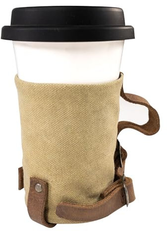 Hide & Drink Fahrrad Tassen-Halterung handgefertigt (Gewachstes Leinen)