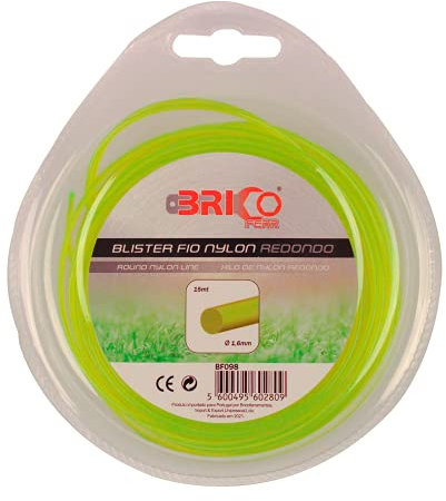 Bricoferr BF098 - Hilo para desbrozadora (1,6 mm x 15 metros, redondo)
