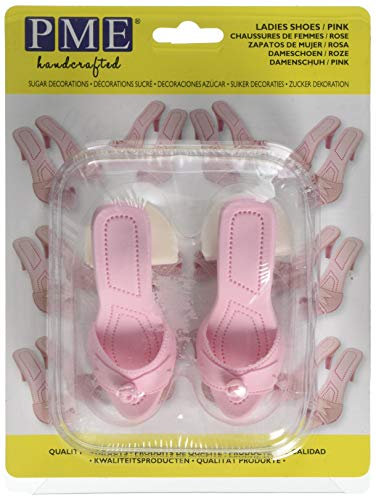 PME Handcrafted Sugar Decorations Pink Lady Shoes (Set of 2)