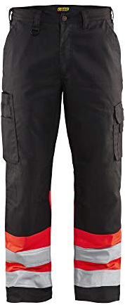 Blaklader 15641811 Hose mit hoher Sichtbarkeit, schwarz/rot, grootte D136