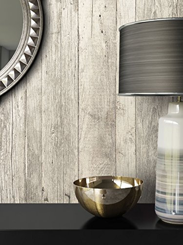 Tapete Vlies Antik Holz Muster in Weiß Grau | schöne edle Tapete im Antikholz Design | moderne 3D Optik für Wohnzimmer, Schlafzimmer oder Küche inkl. Newroom-Tapezier-Profibroschüre mit super Tipps!