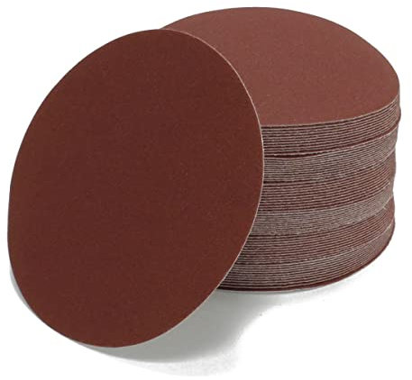 Woltersberger® 50 Stück Exzenter Schleifscheiben Ø 150mm | Körnung P60 | ohne Loch in rot | Schleifpapier für optimales schleifen, vielseitig einsetzbar
