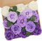 N&T NIETING Artificial Flowers Roses, 25pcs Purple Foam Roses, Fake Lavender Flowers for Wedding Bridal Bouquets, Party, Baby Shower, Home Decor and Valentine's Day, Series Purple