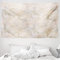 ABAKUHAUS Marmor-Druck Wandteppich, Pastellfarbener Stein Hintergrund Rissmuster Architektur und Baumaterial, aus Weiches Mikrofaser Stoff Wand Dekoration Für Schlafzimmer, 230 x 140 cm, Beige