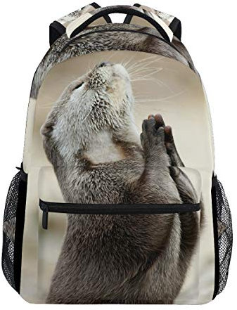 Süße Betende Otter Rucksack Studenten Schultertasche Reisetasche College Schule Rucksäcke für Männer und Frauen Multi 01 Einheitsgröße