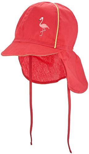 maximo Mädchen Nackenschutz Mütze, Rot (Begonie/Hellgelb 8439), (Herstellergröße: 53)