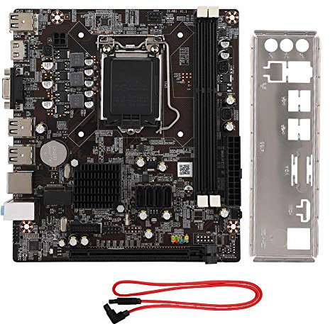 Placa Base DDR3, Placa Base H81 LAG1150 PC CPU con SATA 2.0 y Ranura para Tarjeta gráfica PCI-E x16 Compatible con Salida Dual VGA + HDMI Compatible con Memoria de Escritorio DDR3 1066/1333/1600