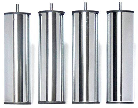Pieds DE LIT Acier Chrome Hauteur 200 mm (4 PIÈCES)