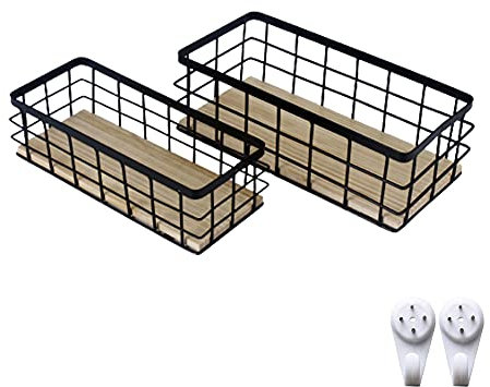 GUOXIANG Allzweckkorb Metall,2er Set Flexibler Aufbewahrungskorb aus Metalldraht Behälter Grid Dekokörbe Haushalt Drahtkorb für Desktop Obst Snacks Schwarz