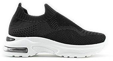 MODELISA - Zapatillas Deportivas Correr Gimnasio Casual Zapatos para Deporte Sin Cordones Mujer (Negro/4, Numeric_36)