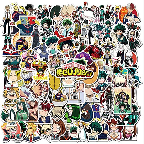wopin 100 x Anime My Hero Academia Aufkleber, wasserdicht, Anime-Aufkleber für Kinder, Teenager, Erwachsene, Vinyl-Laptop-Aufkleber für Wasserflaschen, Gepäck, Skateboard, Graffiti-Patches