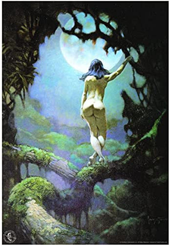LangGe Moderne 30x50cm ohne Rahmen Moon Rapture von Frank Frazetta Poster Bilder für die Dekoration des Wohnzimmers