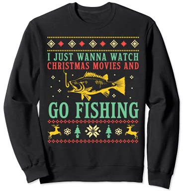 Lustiger Weihnachtspullover zum Angeln Sweatshirt