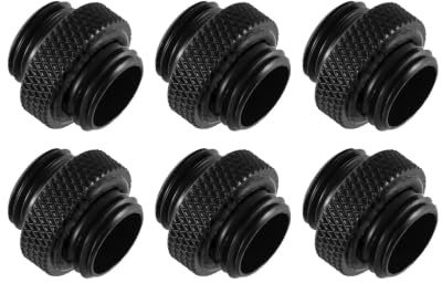 Dracaena.io 6er-Pack G1/4 Verlängerung, M-M, Schwarz, Mini