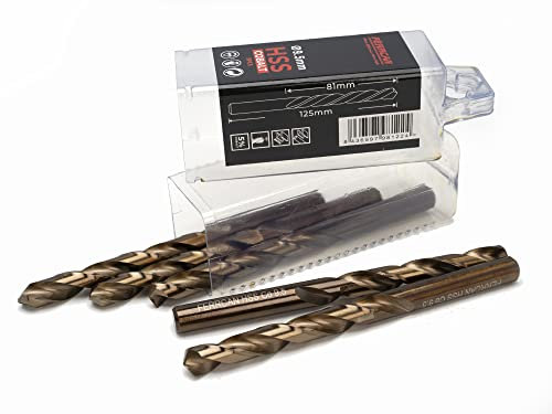 Ferrcan Brocas para metal HSS DIN338 M35 cobalto de 7-13mm (paquete de 5 unidades) (9.5mm)