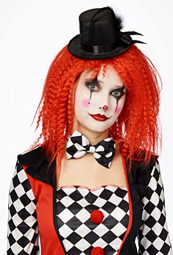 Karneval-Klamotten Perücke Pierrot rot: 100% Polyester, Clownsperücke, Erwachsene