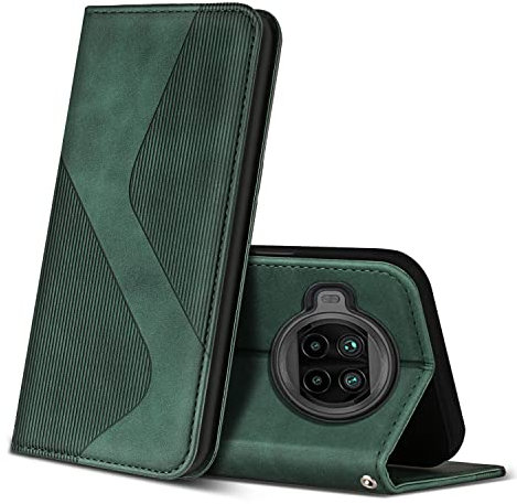 ZONNAVI Hülle für Xiaomi MI 10T Lite 5G, PU Leder Handyhülle mit Kartenfächer und Standfunktion, Lederhülle Flip Wallet Case Schutzhülle für Xiaomi MI 10T Lite 5G (Grün)