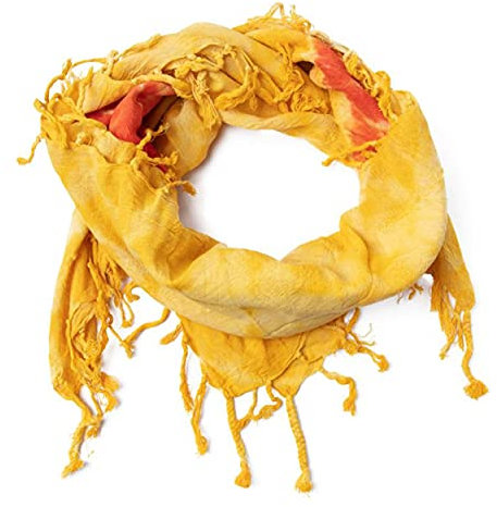Halstuch Kopftuch Shemagh Palituch Taktischer Arabischer Arafat Schal Dreieckstuch Palästinenser PLO 100% Baumwolle (Orange/Geld Tie Die)