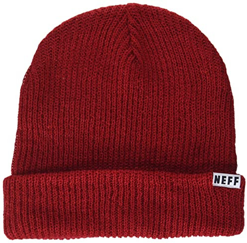 NEFF Herren Fold Damen Beanie-Mütze, Rot/Ausflug, einfarbig (Getaway Solids), Einheitsgröße