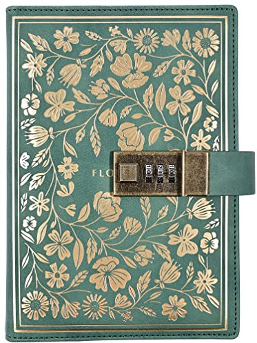 NectaRoy Journal Intime avec Code, B6 Style Européen Carnet de Note, Cuir PU écriture Carnet avec Serrur pour Bureau Scolaires Étudiant Papeterie cadeau d'anniversaire, 200x140mm