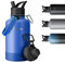 Exllena 2 Liter Edelstahl Wasserflasche, doppelt isolierte Wasserflaschen mit zwei Deckeln und schützendem Silikonstiefel, Paracord-Griff, praktisch zu tragen, Blau