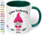 True Statements Weihnachtstasse mit Namen personalisiert „Schöne Weihnachten“ - 330ml Keramik Kaffeebecher mit Wichtel-Motiv und Spruch – Geschenke für Kollegen & Familie (Dunkelgrün)