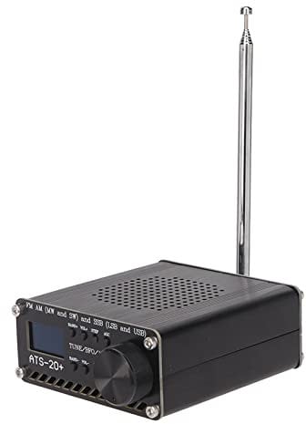 All Band Shortwave Radio Receiver, ATS 20+ FM AM LW SW SSB World Band Portable Digital Receiver, Built in Battery, Speaker Antenna, 0.96 Inch Screen for Outdoor Camping Home
