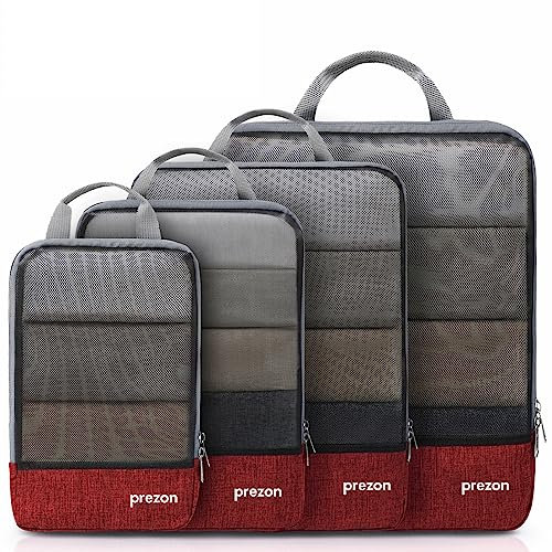 Prezon Cubes de Rangement Compressibles, Sac de Rangement Extensible pour organiser vos bagages de voyage, organiseur de bagages pour sac à dos et valise
