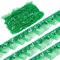 GORGECRAFT 12m Lindgrün Satin Organza Pailletten Spitze Gerafftes Mesh Stretch Spitzenstoff Borte 3cm Rüschen Elastische Fransenapplikationen Blumenmuster Nähen Geschenkverpackungen Handwerk