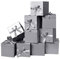 12 Pack kleine Geschenkboxen mit Deckeln, quadratische Boxen mit Deckeln, perfekt für Hochzeiten, Verlobungen, Abschlussfeiern, Feiertage, Weihnachten, Geburtstag, Vatertag (Silber 10 cm)