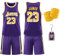 Basketball Jersey für Jungen - Schnell trocknendes Basketball Trikot und Shorts mit Wrist Wraps - Ärmelloses Basketball Anzug Set für Training und Spiele - Hochwertige Basketball Kleidung (24, Lila)