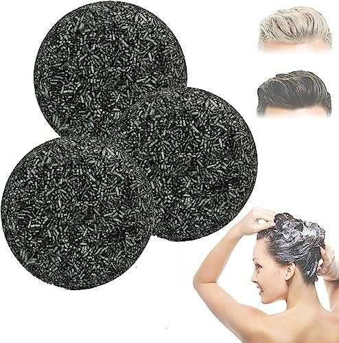 Gray Hair Reverse Bar, Reverse Grey Hair Bar Shampoo, Brown Hair Reverse Gray Natural Hair Darkening Shampoo Bar, Organic Grey Reverse Shampoo Bar, Prevents Hair Loss for Women and Men (3pcs)