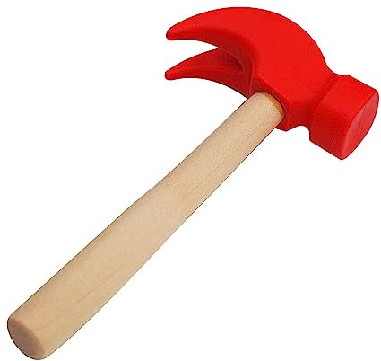 Simulation Mallet Spielzeug, Kinder Simulation Hämmer Wartungstools, Holz Hammer Spielzeug, Pretend Play Pädagogisches Kinderspielzeug für Kinder Pädagogisches, aus Holz und Kunststoff, Rot, 1 Stück