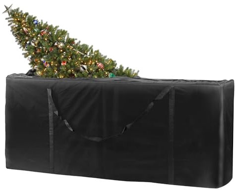 SLFYEE Weihnachtsbaum Aufbewahrungstasche 122CM Weihnachtsbaumtasche 210D Oxford Gewebe Transporttasche mit Tragegriff Transporthülle Weihnachtsbäume Schwarz