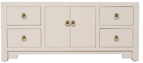 Fine Asianliving Mobile TV Cinese Moonshine Grigio - Orientique Collezione L106xP45xA46cm Chinesischer TV schrank China Oriental Asiatique Fernsehschrank TV Regal TV Tisch TV Möbel TV Board