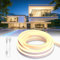 BRIMETI Neon LED Streifen 50M Aussenbereich, LED Strip Wasserdicht 230V Outdoor 120 LED/M Flexibler Lichtband für DIY Flexibel Lichtleiste mit Netzteil und Controller für Innen Heim Küche (Gelb)