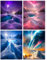 MytaYt Diamond Painting Erwachsene 4 Pack DIY 5D Diamant Painting Bilder Kinder Erwachsene Bunte Aurora Diamonds Painting für die Inneneinrichtung (30×40cm)