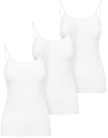 Ladeheid Unterhemd Damen Spaghetti Top Baumwoll Unterwäsche Damen, Weiches Tank Top, Unterhemden, Set 3 Stück LA40-263