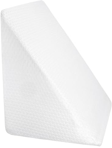 Almohada de Lectura cojín con Forma de cuña para sofá y Cama. Cojín de Espuma Desenfundable para Leer o Trabajar con Ordenador Inclinando la Espalda Acostado (Blanco)