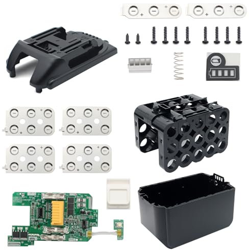 Aernair 9Ah Akku Gehäuse Teile Deckel Ersatz kompatibel mit Makita 18v LXT BL1890 BL1890B, Akku-Reparatur DIY-Kit Batteriekastengehäuse aus Kunststoff mit PCB-Ladeschutzplatine (15-18650)