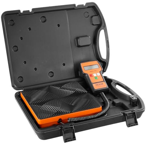 VEVOR Kältemittelwaage 50 kg Laderückgewinnung Freonwaage, mit Kabelgebundener Fernbedienung, 2 g Hochpräzise Elektronische Digitale Rückgewinnungsgewichtswaage mit Koffer & Trockenbatterie