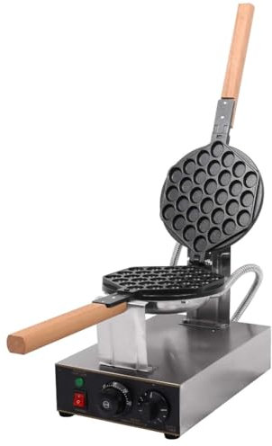 FURLOU Commercial Bubble Waffle Maker, Electric Non Stick Egg Waffle Machine, Egg Waffle Maker Waffle Ball Machine, 0-250℃ Intelligent Temperature Control, 180° Flip, Timing Design Single Head