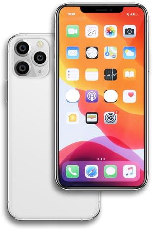 Mostrar juguete falso teléfono móvil modelo metálico no funciona réplica 1:1 teléfono para teléfono 11 Pro juguete falso teléfono móvil (piel 11 Pro pantalla a color plata)