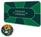 Professionelle Pokermatte 180x90cm, Texas Hold'em Pokerteppiche, Deluxe Pokertischmatte, Pokertischdecke, Blackjack-Matte, inklusive Tragetasche für echtes Casino-Feeling (Grün )