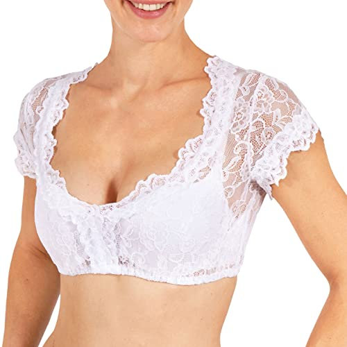 GFPGNDFHG Bluse Fuer hochgeschlossenes Dirndl Dirndlbluse schwarz Damen Weiss Langarm dirndlblude 40 Spitze 50 Trachten schürze