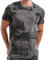RONOMO Herren T-Shirt mit Krawatte gefärbt（FK Grau XXL）