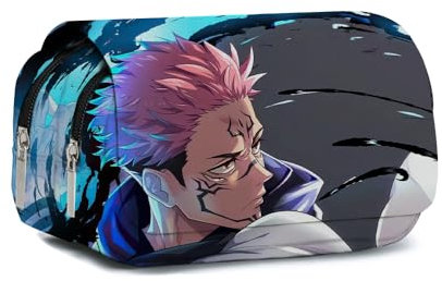 Anjinguang Gojo Satoru Federmäppchen JJK Gojo Geto Suguru Tasche Stiftebox Aufbewahrung Große Kapazität Langlebig Schüler Jungen Mädchen Federmäppchen Schreibwaren Cartoon Stifttasche Schulbedarf